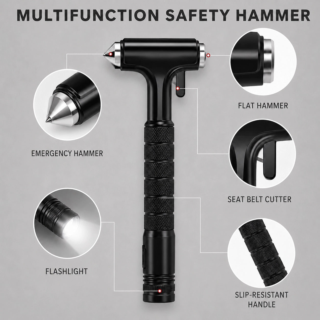 Safety Hammer With LED Light