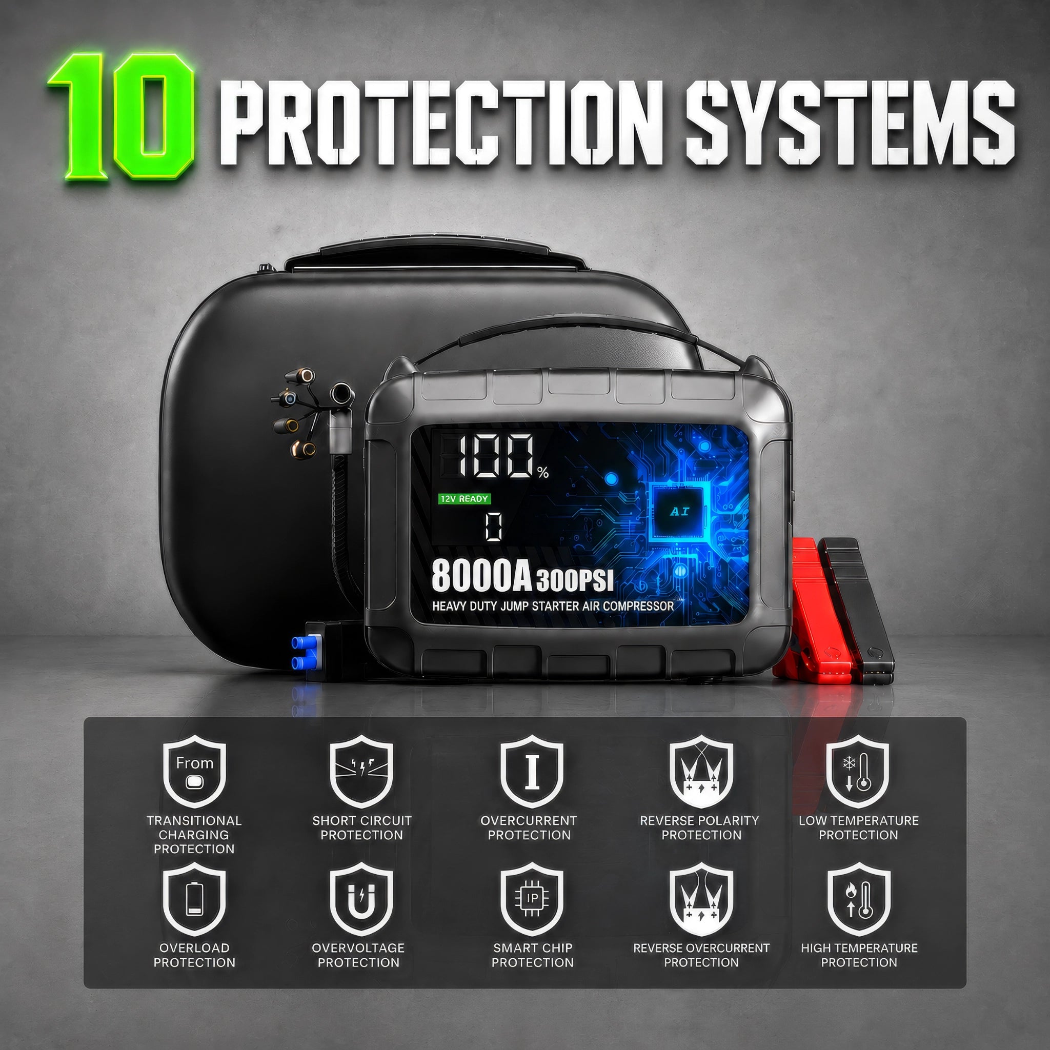 Jump Starter with Air Compressor