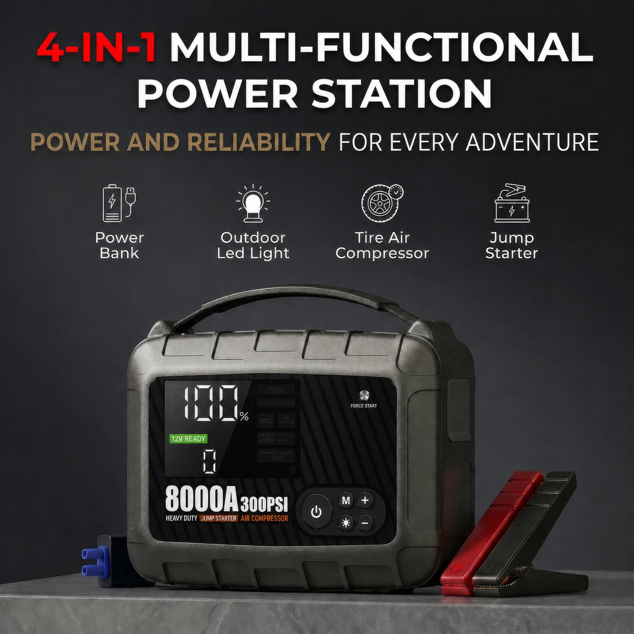 Jump Starter with Air Compressor