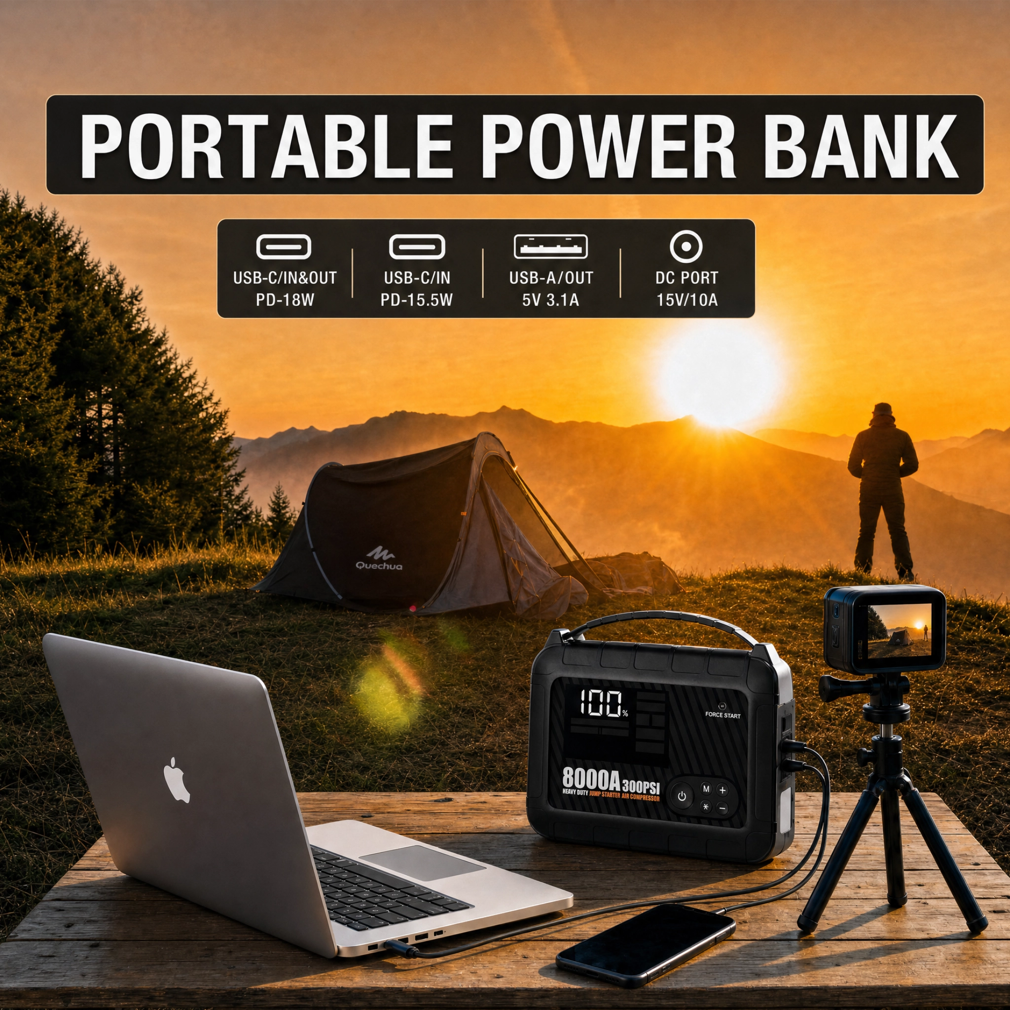 Jump Starter with Air Compressor