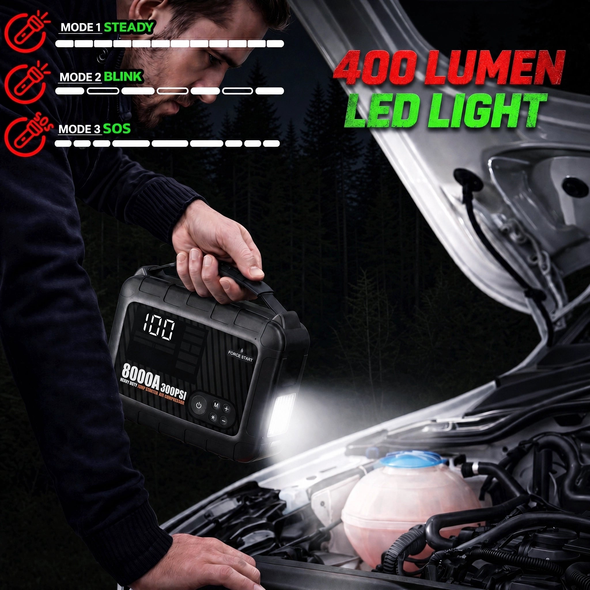 Jump Starter with Air Compressor